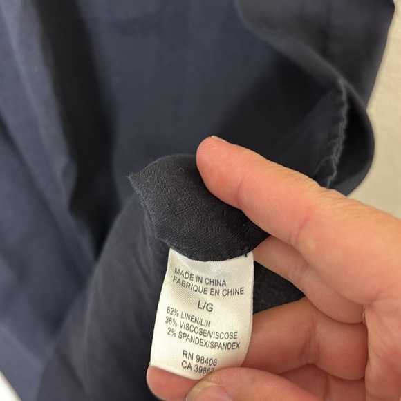 Theory Linen Blend “Jewelle” Style Tank Top Tunic in black size L - Picture 5 of 6